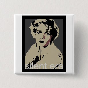 silent film era 15 cm square badge