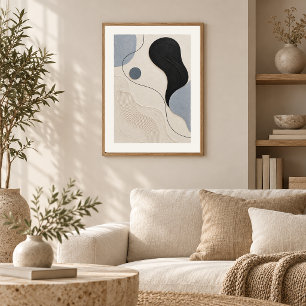Silent Flow Minimal Abstract Plaster Art Print