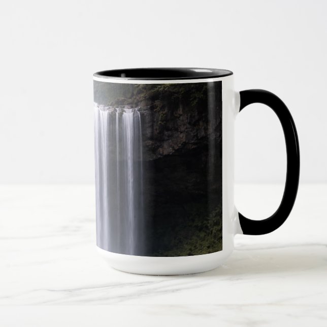 Silent Forest Waterfall – Calm Nature Landscape Mug (Right)