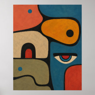 Silent Fragments of Thought abstract art Poster