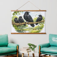 Silent Gathering – Crows on a Park Branch