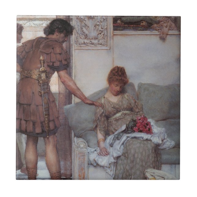 Silent Greeting (by Lawrence Alma-Tadema) Ceramic Tile (Front)