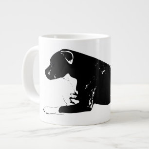 Silent Guardian in Autumn Shadows Large Coffee Mug