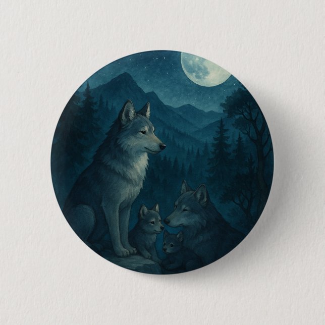  Silent Guardian of the Night 6 Cm Round Badge (Front)