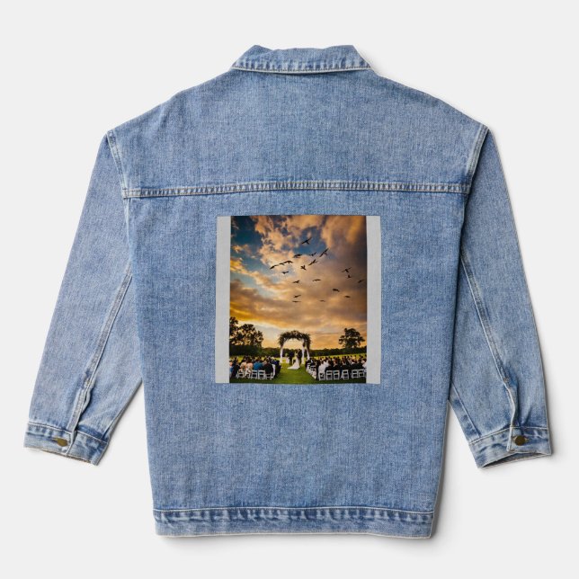 Silent Guardians: Hawks of the Wind Denim Jacket (Back)