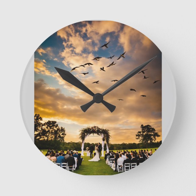 Silent Guardians: Hawks of the Wind Round Clock (Front)