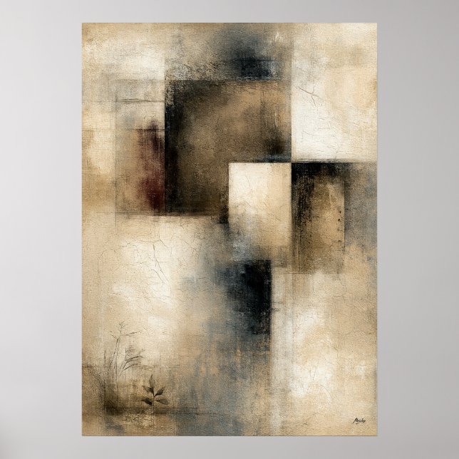 Silent Intervals | Wabi-Sabi Architectural Abstrac Poster (Front)