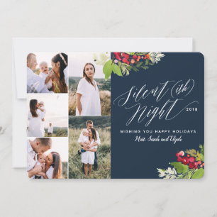 Silent (ish) night multi photo holiday card. card