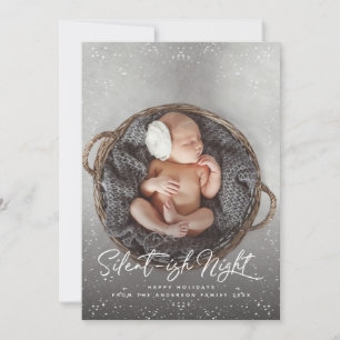 Silent-ish Night Snow Full Photo Holiday Card