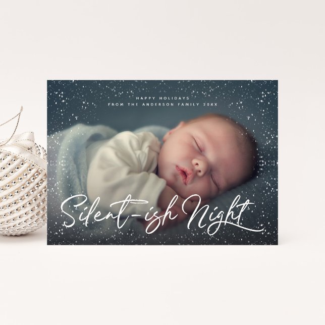 Silent-ish Night Snow Full Photo Holiday Card (Creator Uploaded)