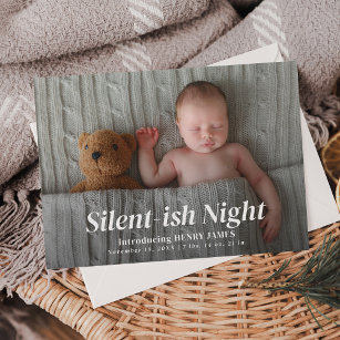 Silent-ish NightModern Full Photo Multi-photo back Holiday Card