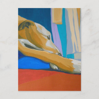 'Silent Longing' - Yellow lurcher Postcard