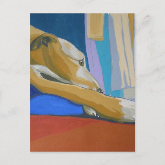'Silent Longing' - Yellow lurcher Postcard (Front)