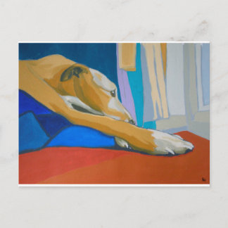 'Silent Longing' - Yellow lurcher Postcard