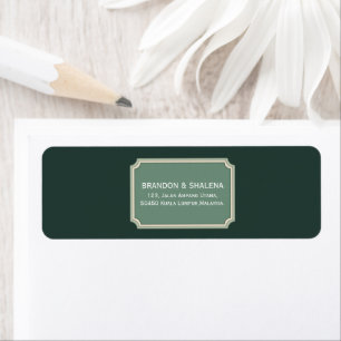Silent Luxury: Minimalist Emerald Crest Return Address Label
