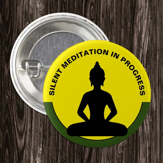 SILENT Meditation in Progress /Buddha, Mindfulness 3 Cm Round Badge (Creator Uploaded)