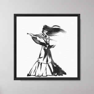 Silent Melody – Minimalist Violin Silhouette Canvas Print
