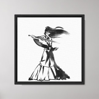 Silent Melody – Minimalist Violin Silhouette Canvas Print