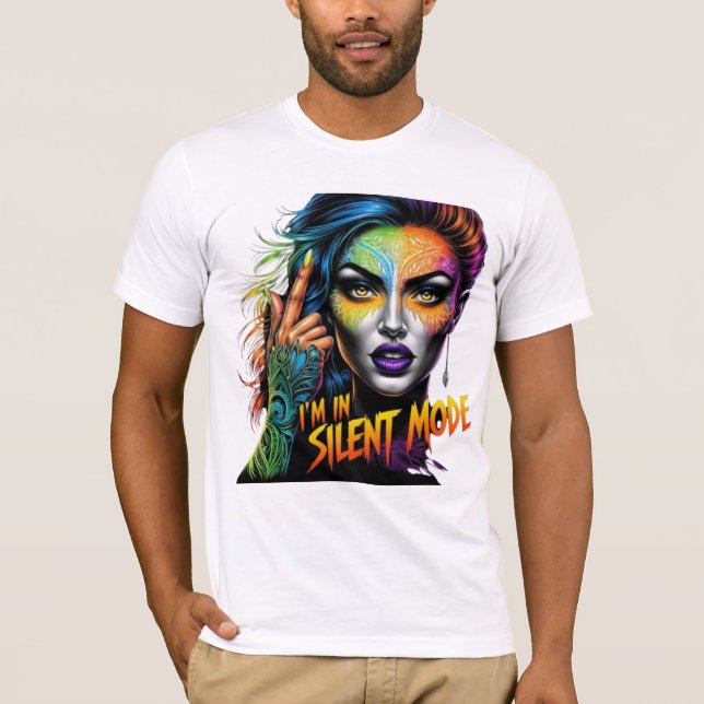 Silent Mode: A Multicolor Scratch Art Masterpiece T-Shirt (Front)