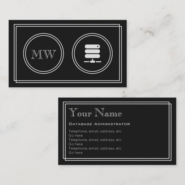 "Silent Movie" Database Admin Business Cards (Front/Back)