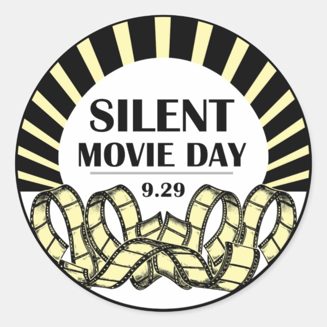 Silent Movie Day Sticker (Front)