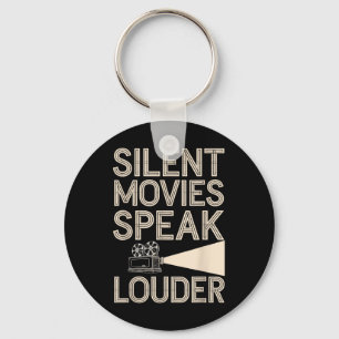 Silent Movie Fan Vintage Cinema Clic Film Lover Key Ring