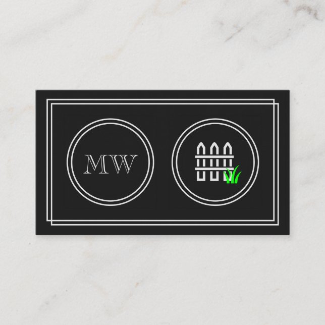 "Silent Movie" Garden Fencing Business Cards (Front)