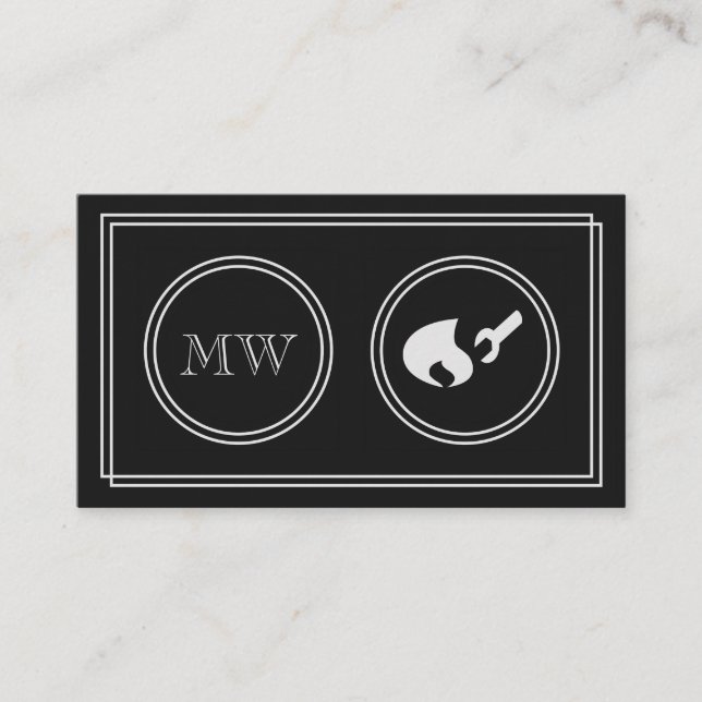 "Silent Movie" Gas Fitter Business Cards (Front)