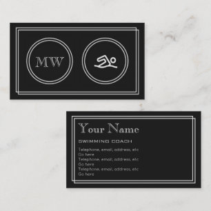 "Silent Movie" Swimming Instructor Business Cards