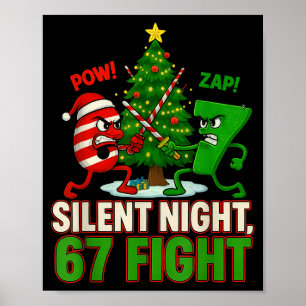 Silent Night 67 Fight Funny Christmas  Poster