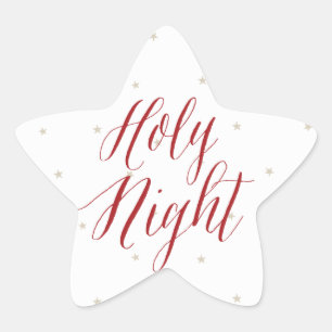 Silent Night All is Calm Christmas Star Sticker