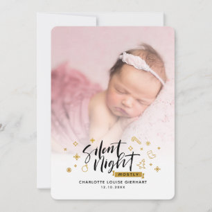 Silent Night Baby Photos Christmas Birth Announcement