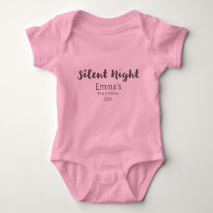 Silent Night, Baby's first, Christmas, Personalise Baby Bodysuit