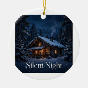 Silent Night Cabin Christmas Ornament