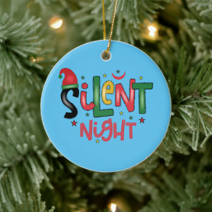Silent Night  Ceramic Ornament