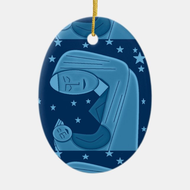 Silent Night Ceramic Tree Decoration (Front)