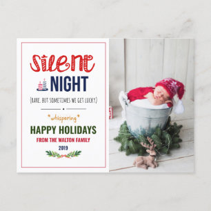 Silent Night Christmas Holiday Photo Postcard