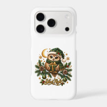 Silent Night Christmas Owl White iPhone Case