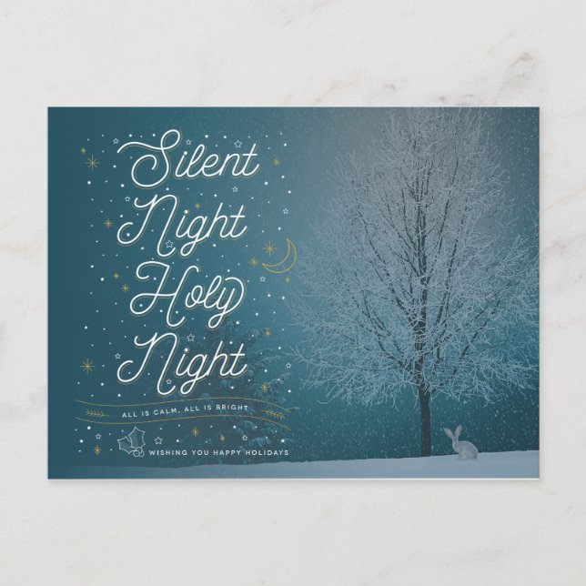 SILENT NIGHT / Christmas Postcard (Front)