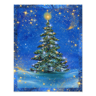 Silent night Christmas tree by Renee Lavoie Photo Print