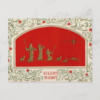 Silent Night Christmas Vintage Postcard