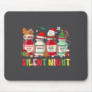 Silent Night Funny Nurse Christmas Design  Mouse Pad