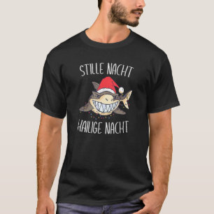 Silent Night Haily Night Christmas Shark T-Shirt