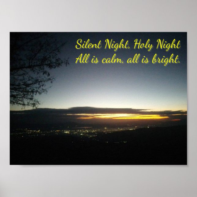 Silent Night Holy Night - Agrinio Greece at night Poster (Front)
