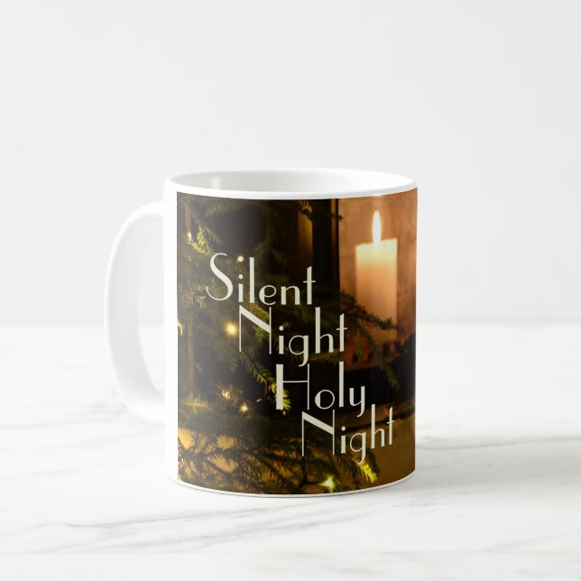 "Silent Night Holy Night" Beloved Christmas Carol Coffee Mug (Front Left)