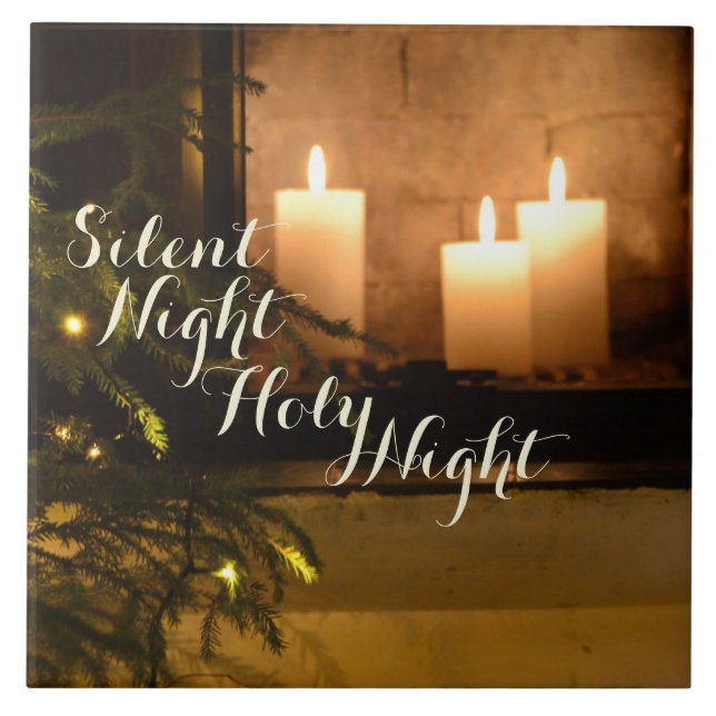 "Silent Night Holy Night" Beloved Christmas Carol Tile (Front)