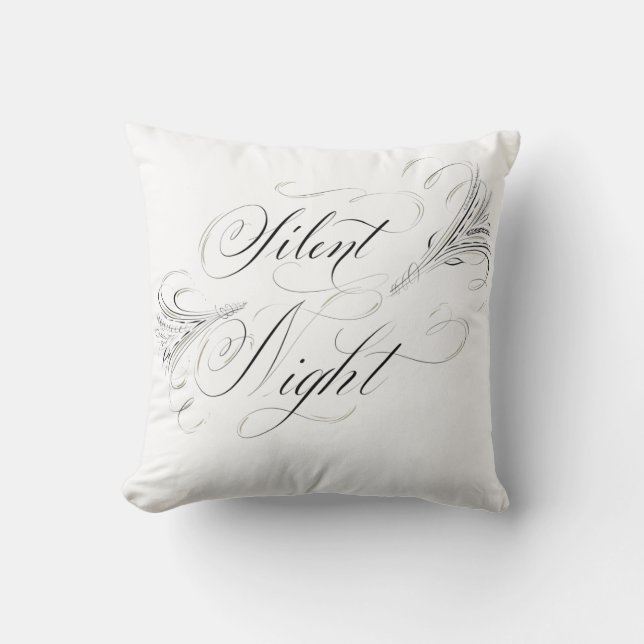 Silent Night Holy Night Calligraphy Pillow (Front)