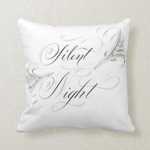Silent Night Holy Night Calligraphy Pillow