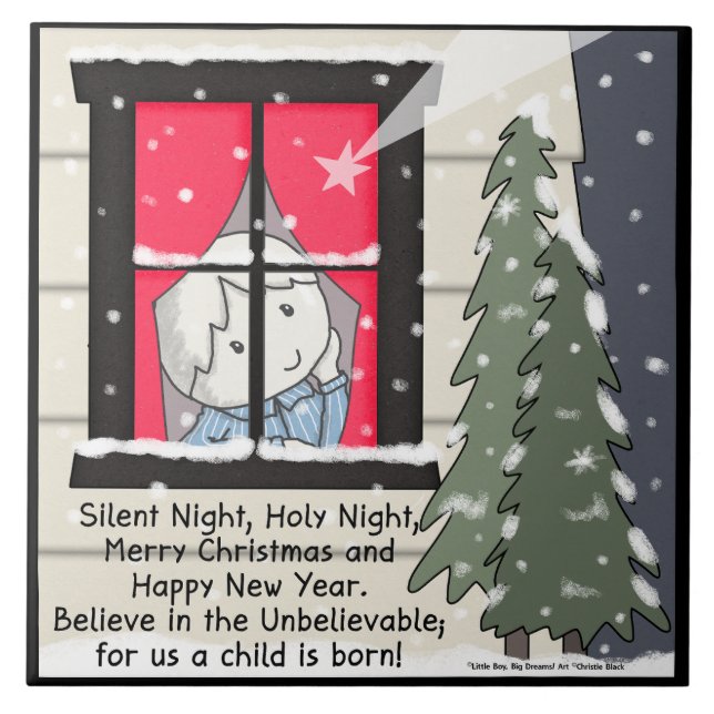 Silent Night, Holy Night Ceramic Tile (Front)