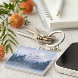 Silent Night Holy Night Magic Winter Illustration Key Ring